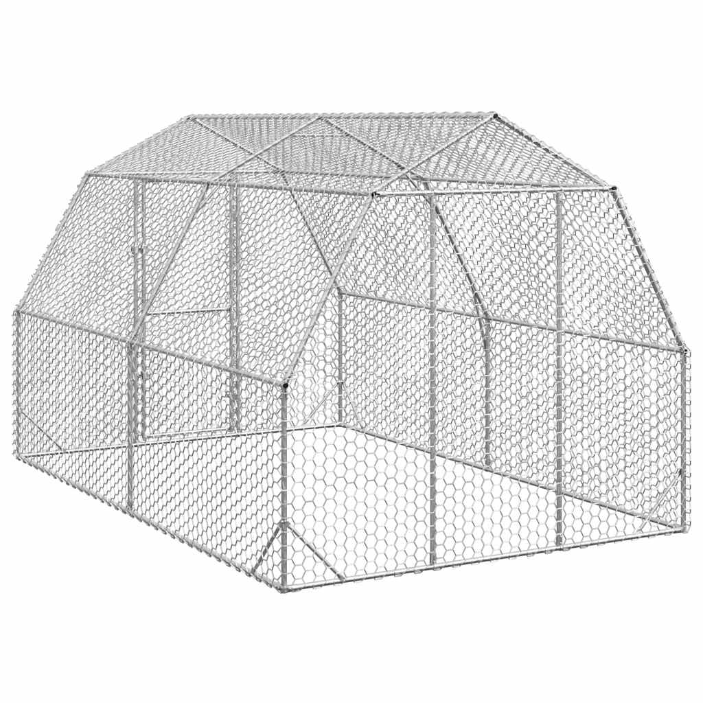 vidaXL Hühnerstall 2,5x4x2,25 m Verzinkter Stahl