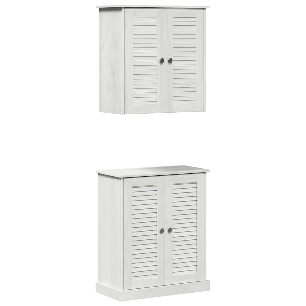 vidaXL Badezimmermöbel-Set 2 pcs Weiß und Antikweiß 67,5 x 34 x 80 cm