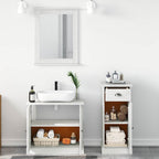 vidaXL Badezimmermöbel-Set 3 pcs Antik Weiß Massives Kiefernholz