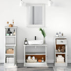 vidaXL Badezimmermöbel-Set 4 pcs Antik Weiß Massives Kiefernholz