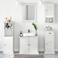 vidaXL Badezimmermöbel-Set VIGO 5 pcs Antik Weiß Massives Kiefernholz