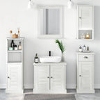 vidaXL Badezimmermöbel-Set VIGO 5 pcs Antik Weiß Massives Kiefernholz