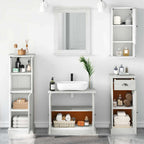 vidaXL Badezimmermöbel-Set VIGO 5 pcs Antik Weiß Massives Kiefernholz