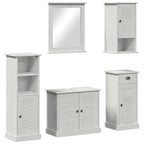 vidaXL Badezimmermöbel-Set VIGO 5 pcs Antik Weiß Massives Kiefernholz