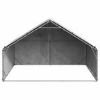 vidaXL Outdoor-Hundezwinger mit Abdeckung 3x2x1,9 m Verzinkter Stahl