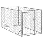 vidaXL Outdoor-Hundezwinger mit Tür 2x1x1 m Verzinkter Stahl