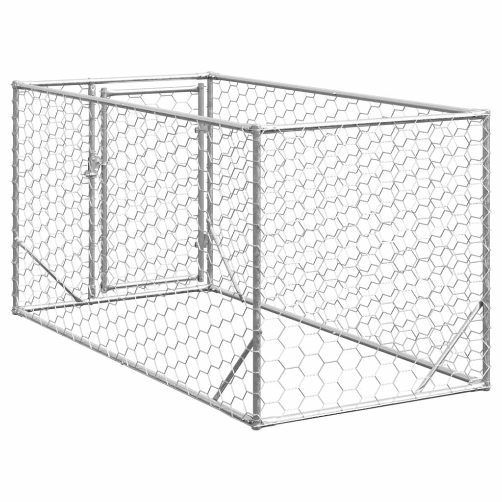 vidaXL Outdoor-Hundezwinger mit Tür 2x1x1 m Verzinkter Stahl