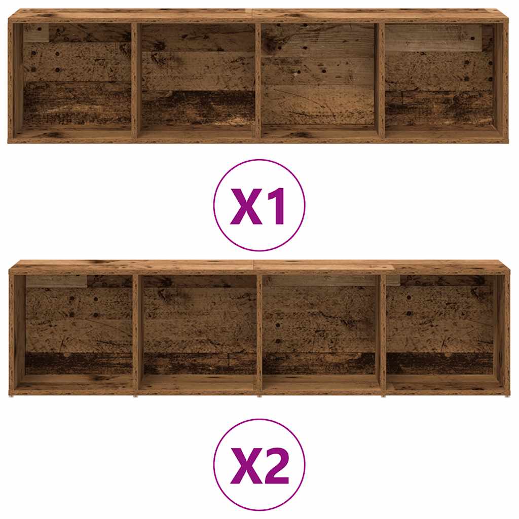 vidaXL Bücherschränke 3 Stück Altholz Holzwerkstoffe