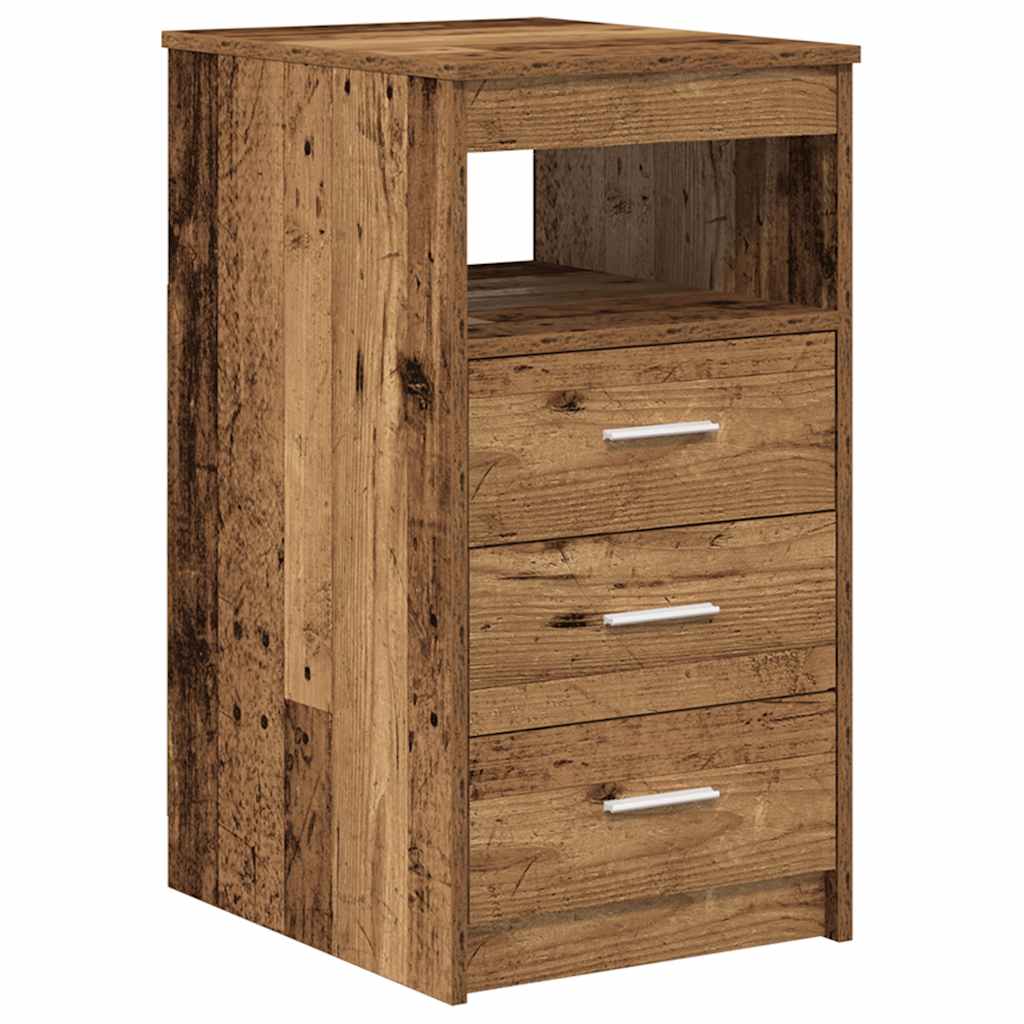 vidaXL Schreibtisch mit Unterschrank Altholz Holzwerkstoff