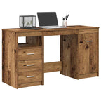 vidaXL Schreibtisch mit Unterschrank Altholz Holzwerkstoff