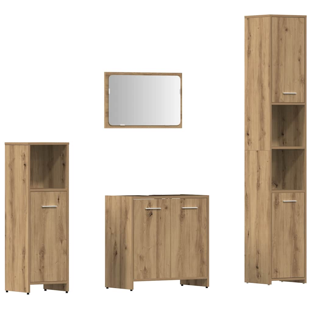 vidaXL 4-tlg. Badmöbel-Set Artisan-Eiche Holzwerkstoff
