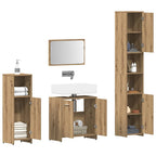 vidaXL 4-tlg. Badmöbel-Set Artisan-Eiche Holzwerkstoff