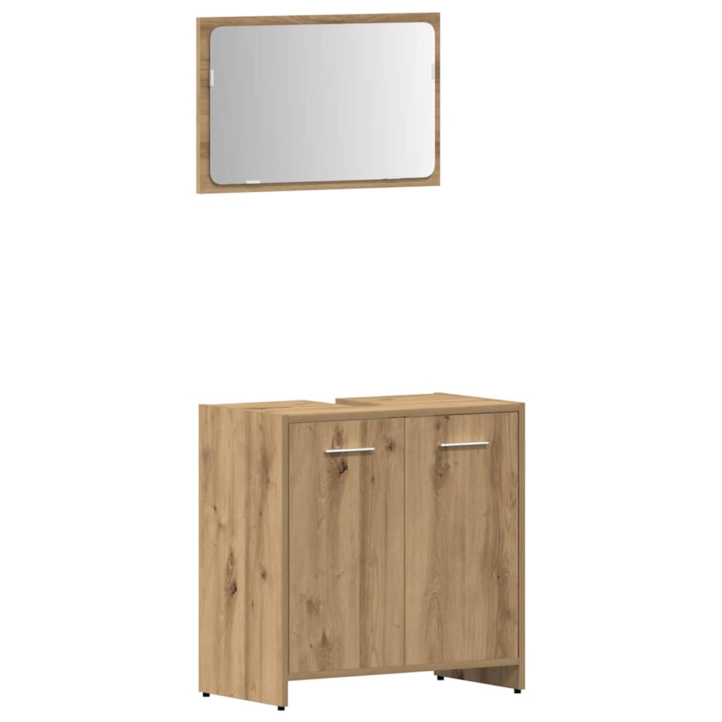 vidaXL 4-tlg. Badmöbel-Set Artisan-Eiche Holzwerkstoff