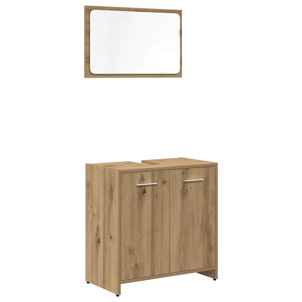 vidaXL 3-tlg. Badmöbel-Set Artisan-Eiche Holzwerkstoff