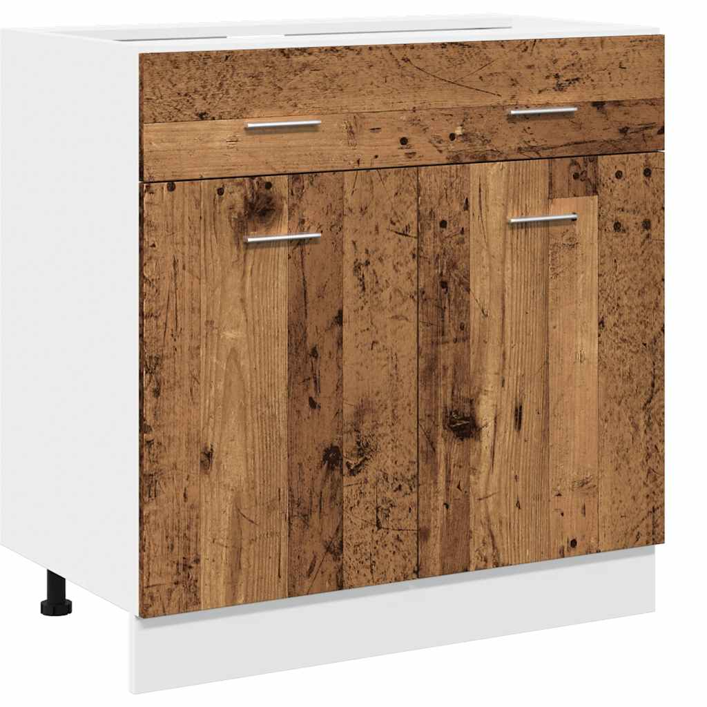 vidaXL 7-tlg. Küchenschrank-Set Lyon Altholz-Optik Holzwerkstoff