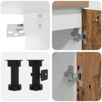 vidaXL 4-tlg. Küchenschrank-Set Lyon Altholz-Optik Holzwerkstoff