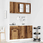 vidaXL 4-tlg. Küchenschrank-Set Lyon Altholz-Optik Holzwerkstoff