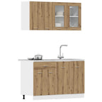 vidaXL 4-tlg. Küchenschrank-Set Lyon Artisan-Eiche Holzwerkstoff