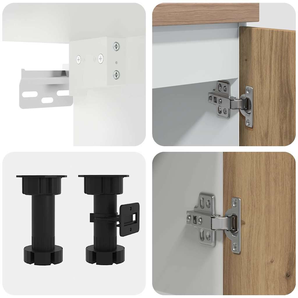 vidaXL 4-tlg. Küchenschrank-Set Lyon Artisan-Eiche Holzwerkstoff