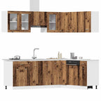 vidaXL 11-tlg. Küchenschrank-Set Lyon Altholz-Optik Holzwerkstoff