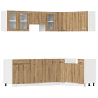 vidaXL 11-tlg. Küchenschrank-Set Lyon Artisan-Eiche Holzwerkstoff