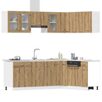 vidaXL 11-tlg. Küchenschrank-Set Lyon Artisan-Eiche Holzwerkstoff