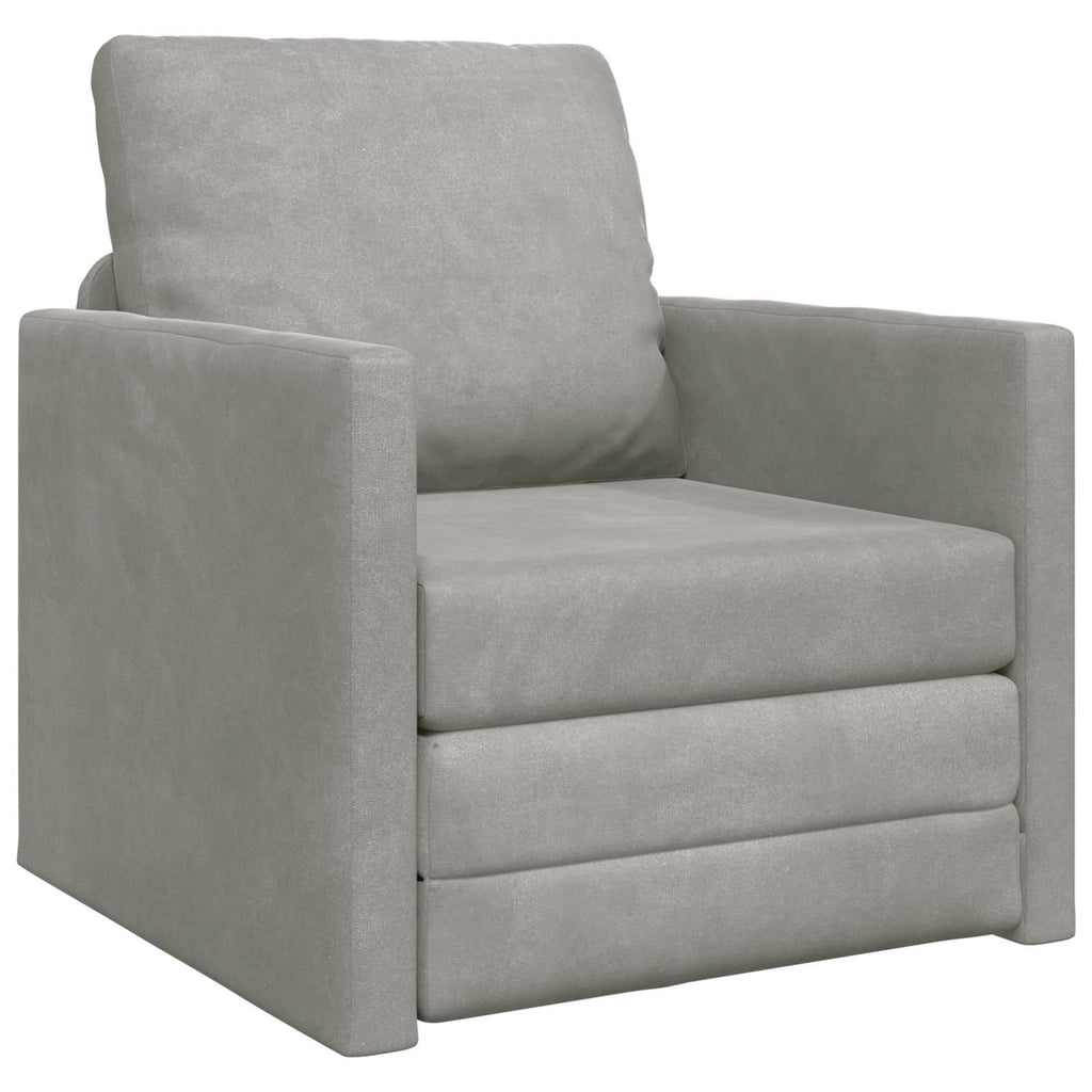 vidaXL Schlafsofa Hellgrau 74 x 77 x 81 cm Samt