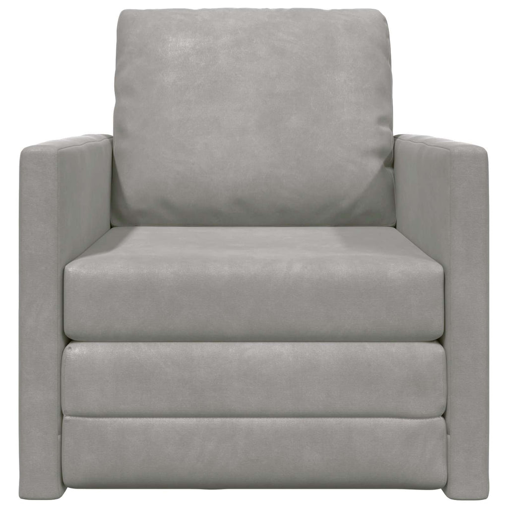 vidaXL Schlafsofa Hellgrau 74 x 77 x 81 cm Samt
