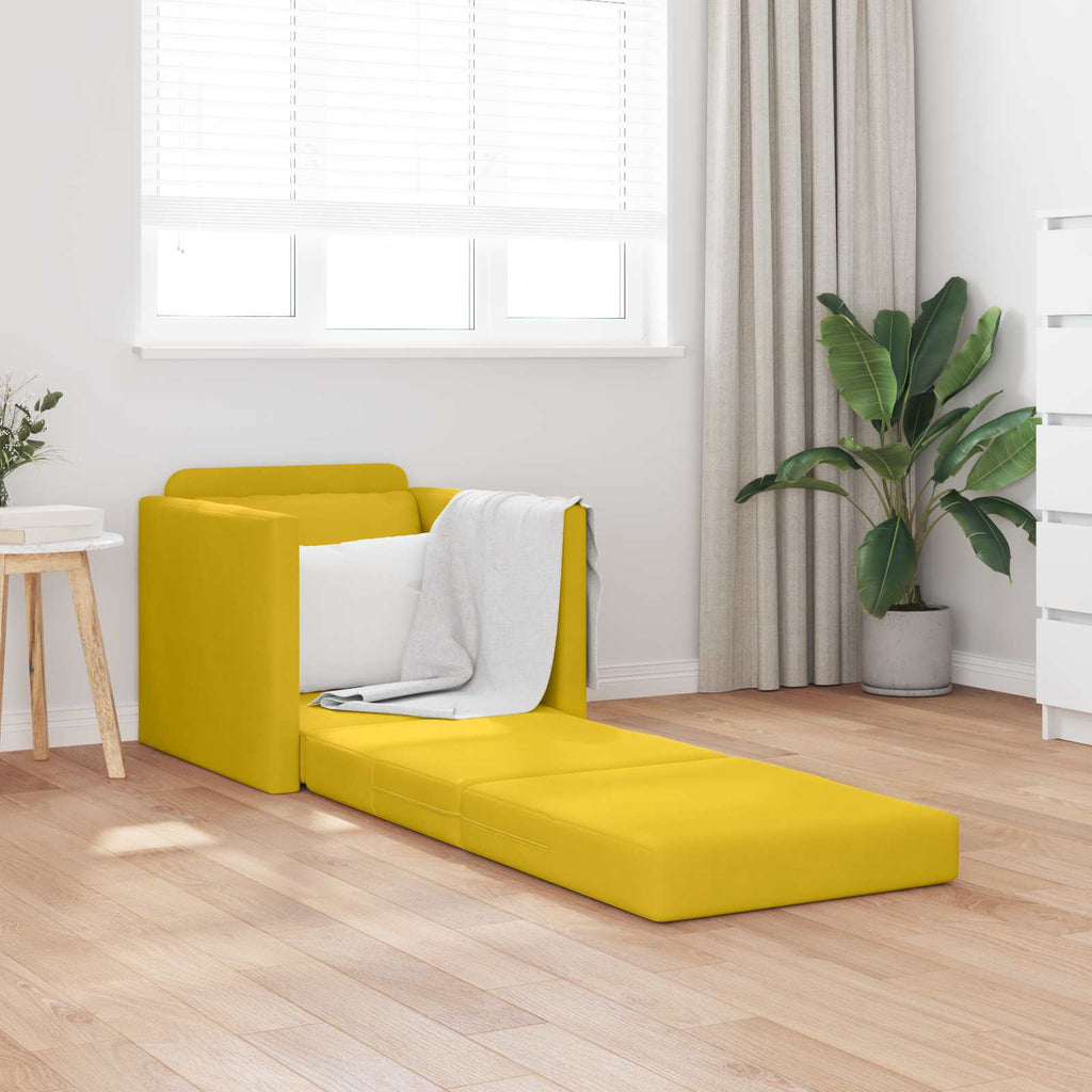 vidaXL Schlafsofa Dunkelgelb 74 x 77 x 81 cm Samt