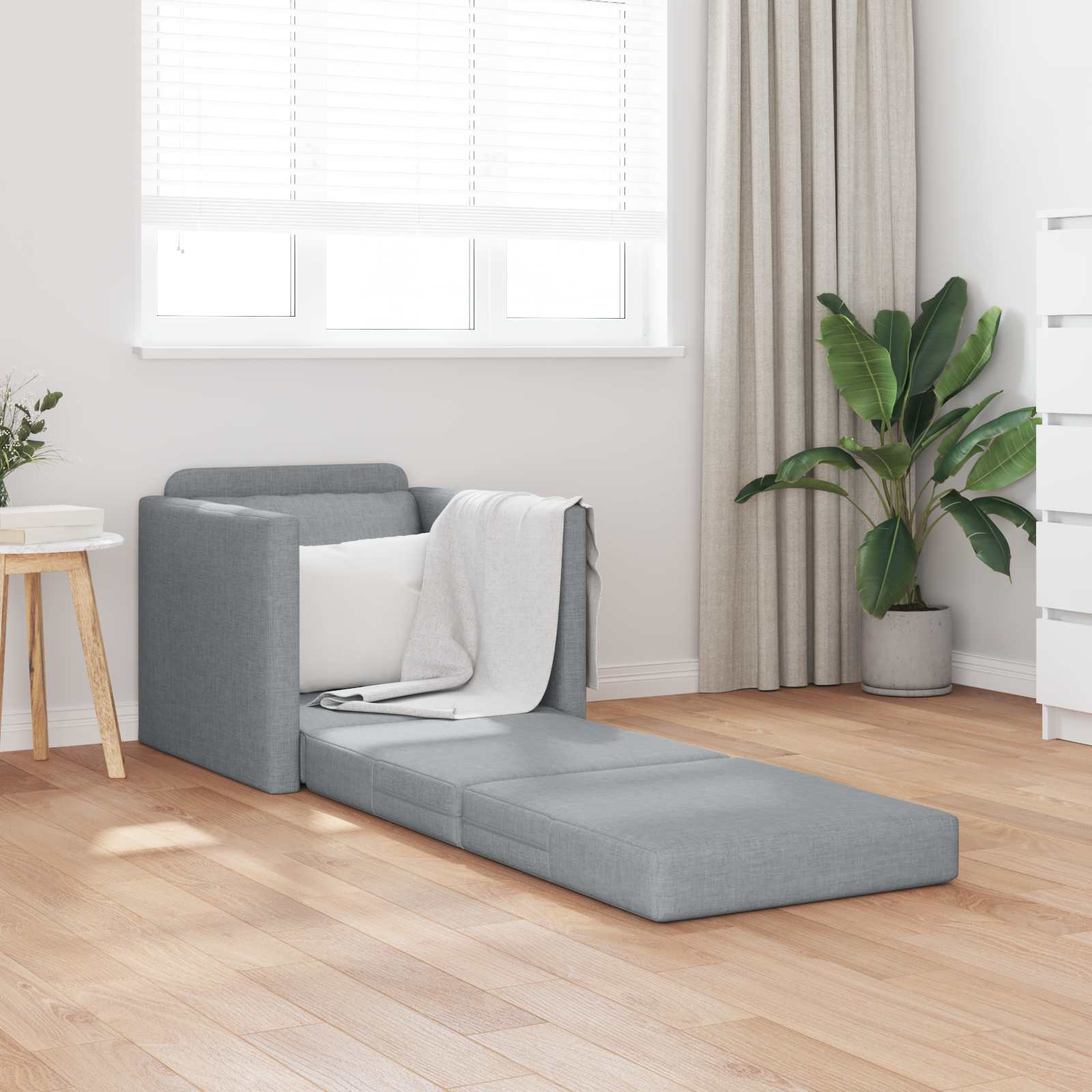vidaXL Schlafsofa 60cm Hellgrau Stoff
