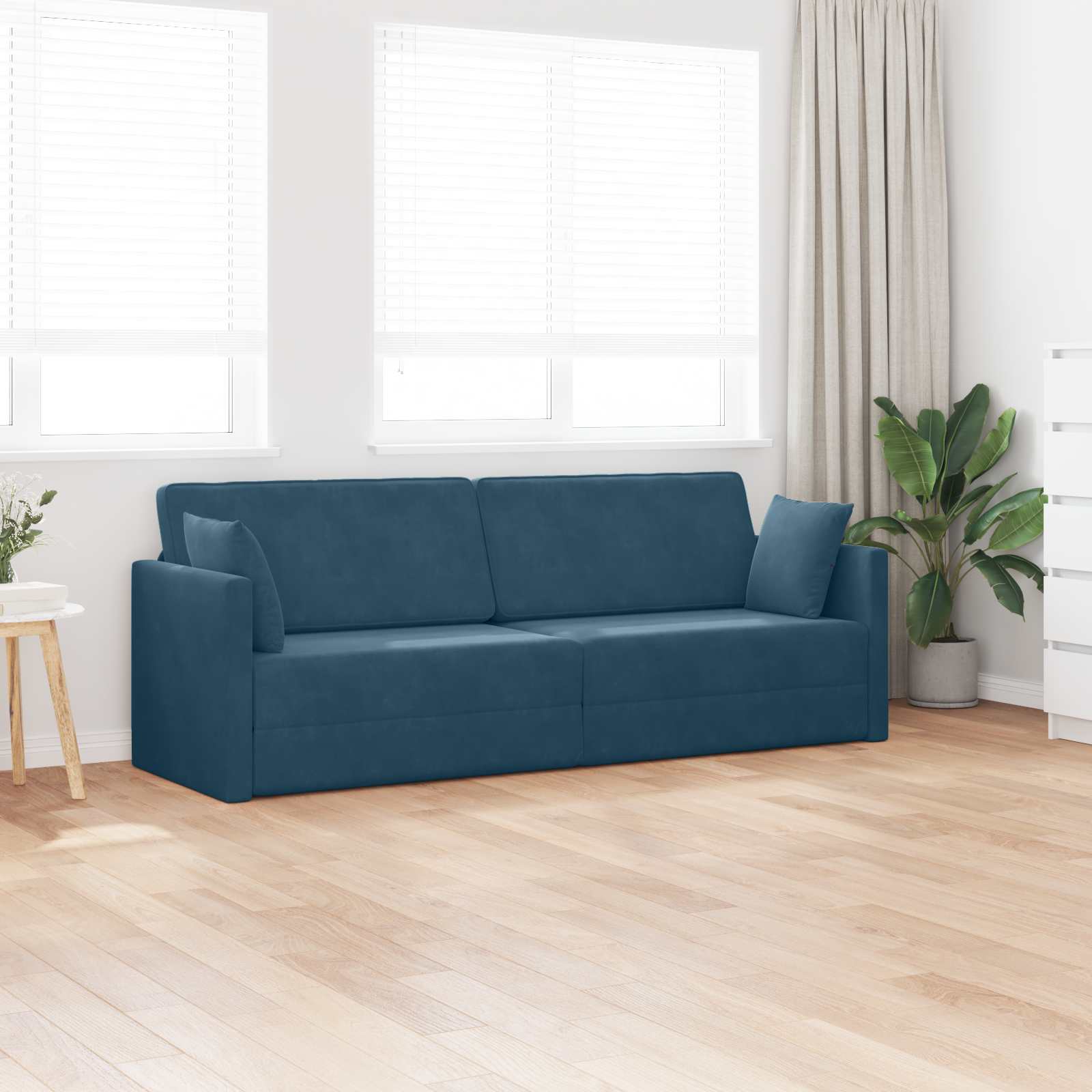 vidaXL Boden-Sofa-Bett Blau 213 x 70 x 77 cm Samt