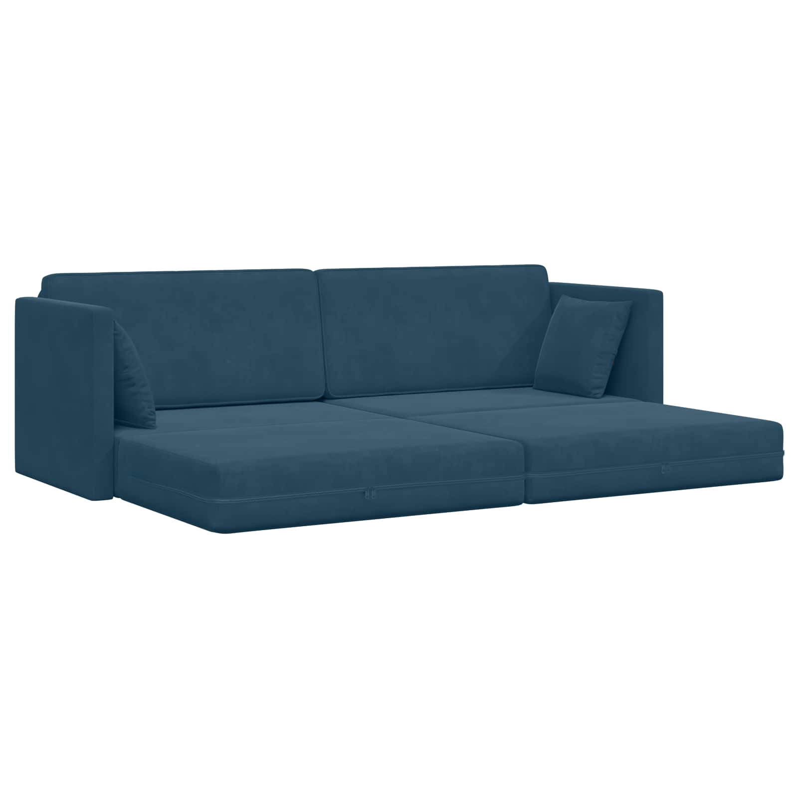 vidaXL Boden-Sofa-Bett Blau 213 x 70 x 77 cm Samt