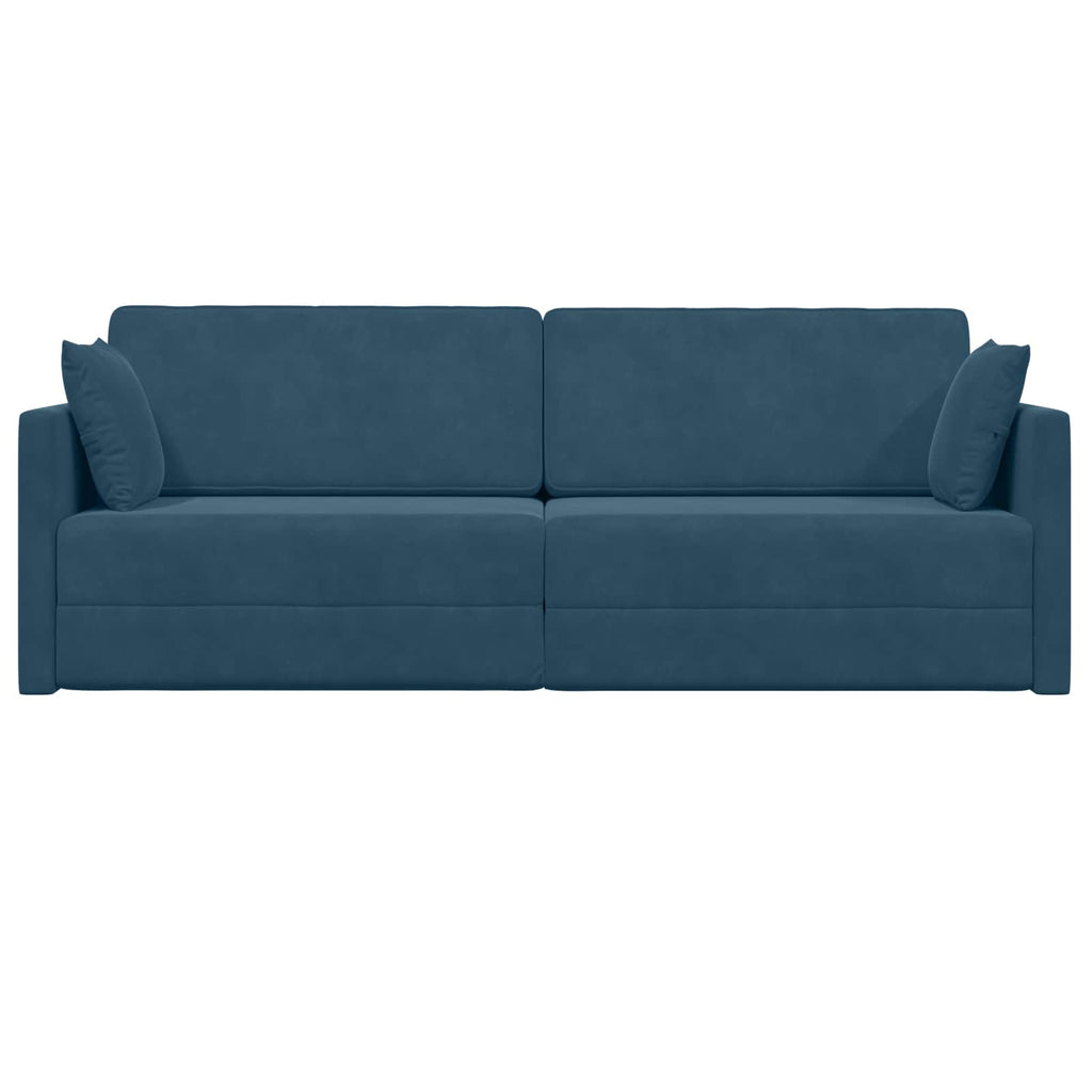 vidaXL Boden-Sofa-Bett Blau 213 x 70 x 77 cm Samt