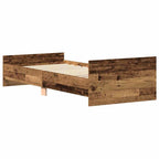 vidaXL Bettgestell ohne Matratze Altholz-Optik 90x200cm Holzwerkstoff