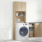 vidaXL Waschmaschinenregal Sonoma-Eiche 64x24x190 cm Holzwerkstoff