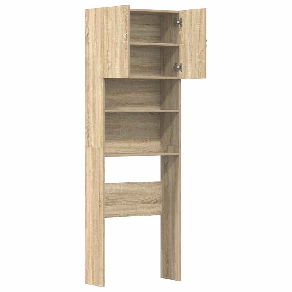 vidaXL Waschmaschinenregal Sonoma-Eiche 64x24x190 cm Holzwerkstoff