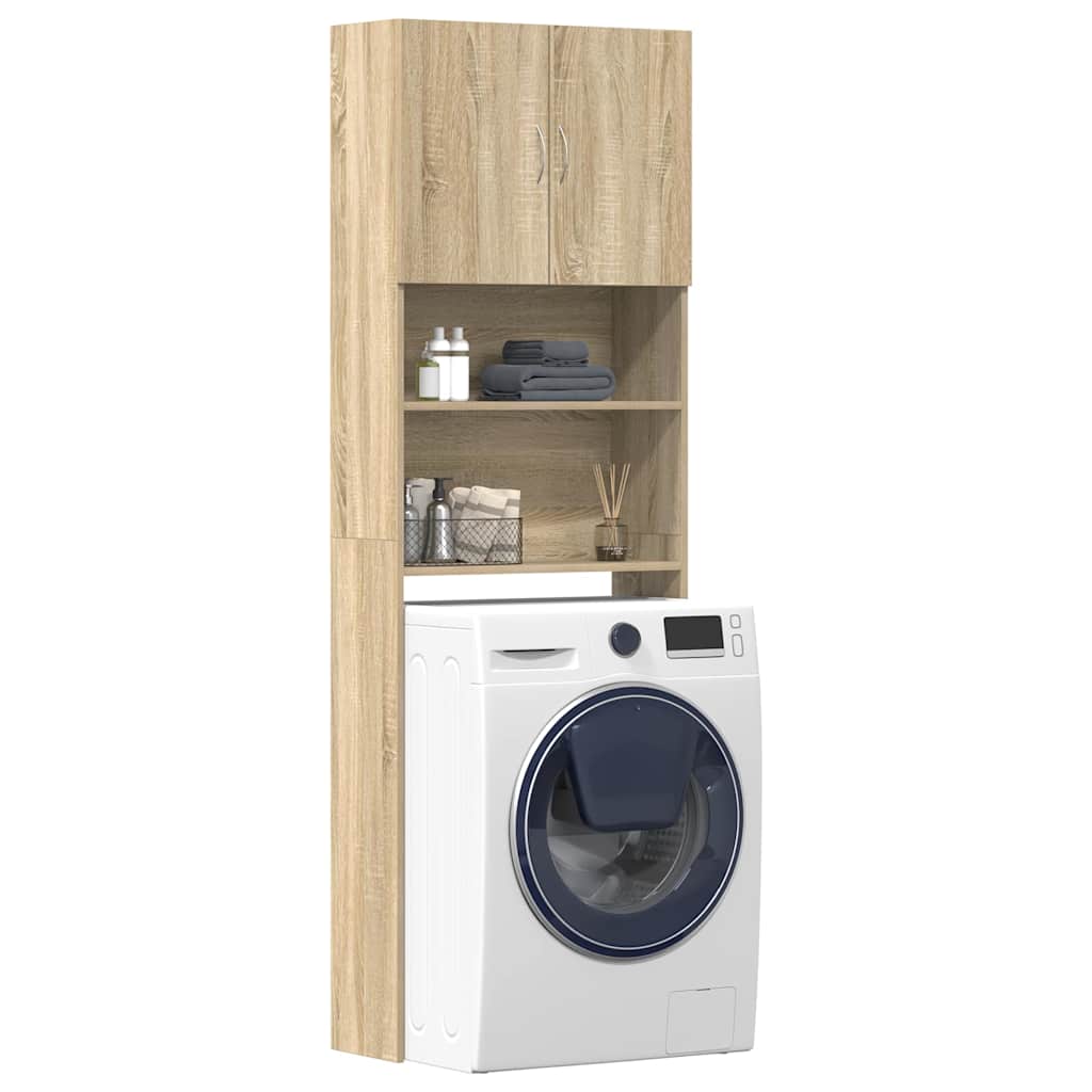 vidaXL Waschmaschinenregal Sonoma-Eiche 64x24x190 cm Holzwerkstoff