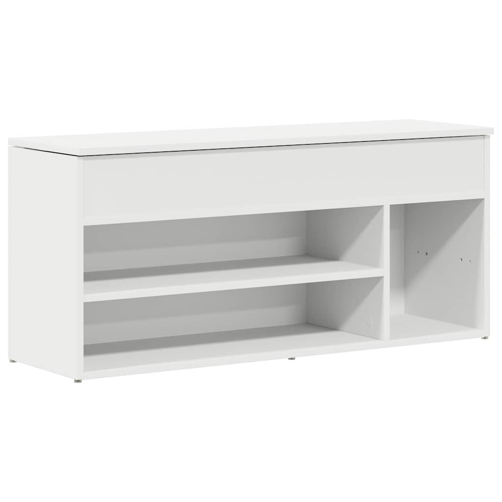 vidaXL Schuhbank Weiß 102x30,5x45 cm Holzwerkstoff