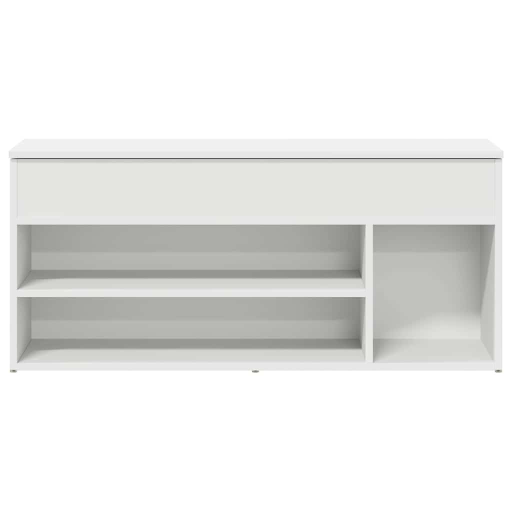 vidaXL Schuhbank Weiß 102x30,5x45 cm Holzwerkstoff