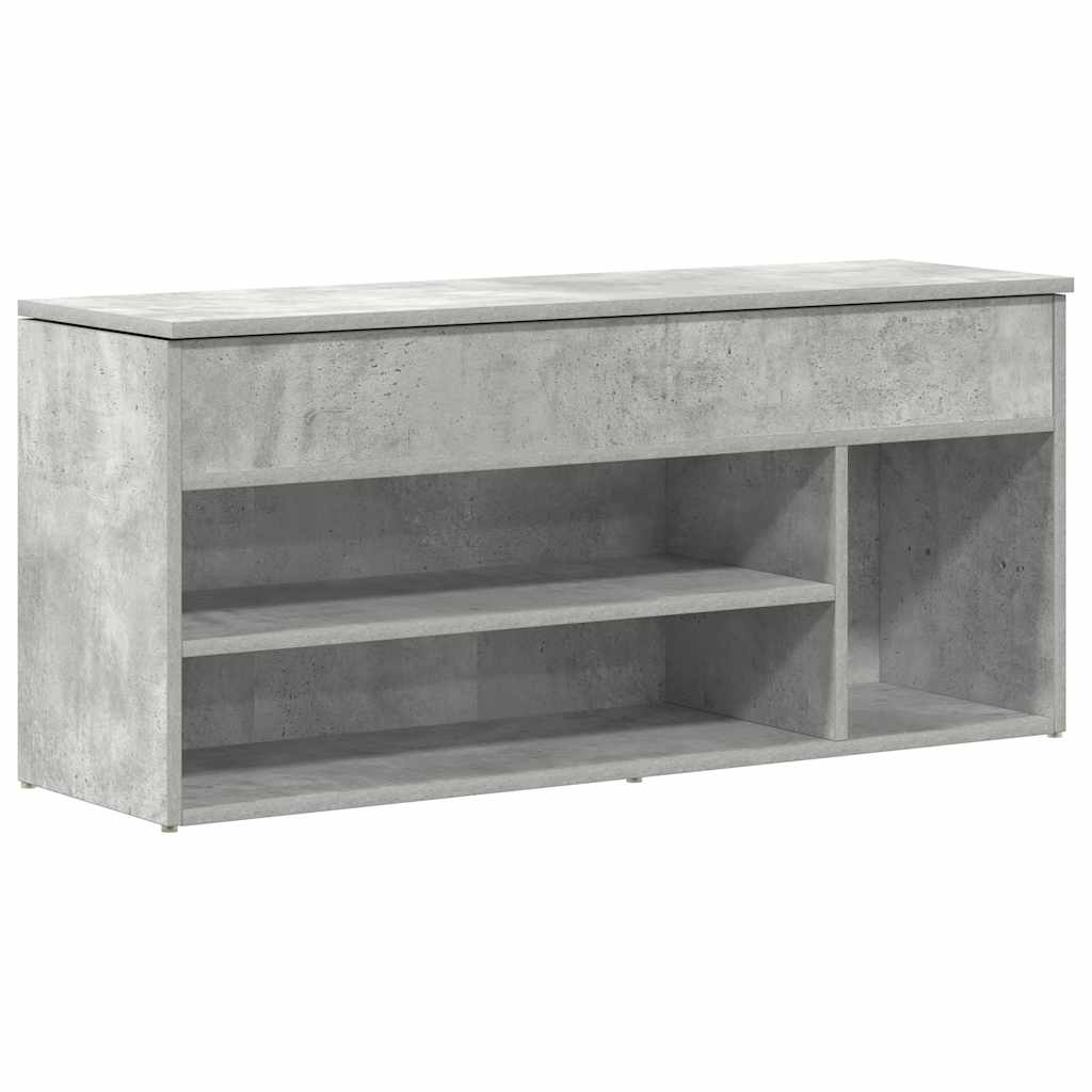 vidaXL Schuhbank Betongrau 102x30,5x45 cm Holzwerkstoff