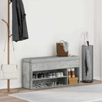 vidaXL Schuhbank Betongrau 102x30,5x45 cm Holzwerkstoff