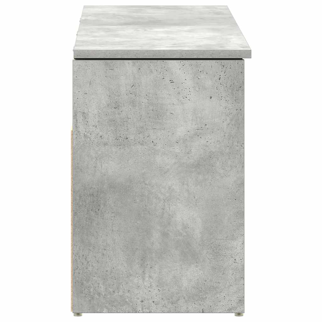 vidaXL Schuhbank Betongrau 102x30,5x45 cm Holzwerkstoff