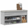 vidaXL Schuhbank Grau Sonoma 102x30,5x45 cm Holzwerkstoff