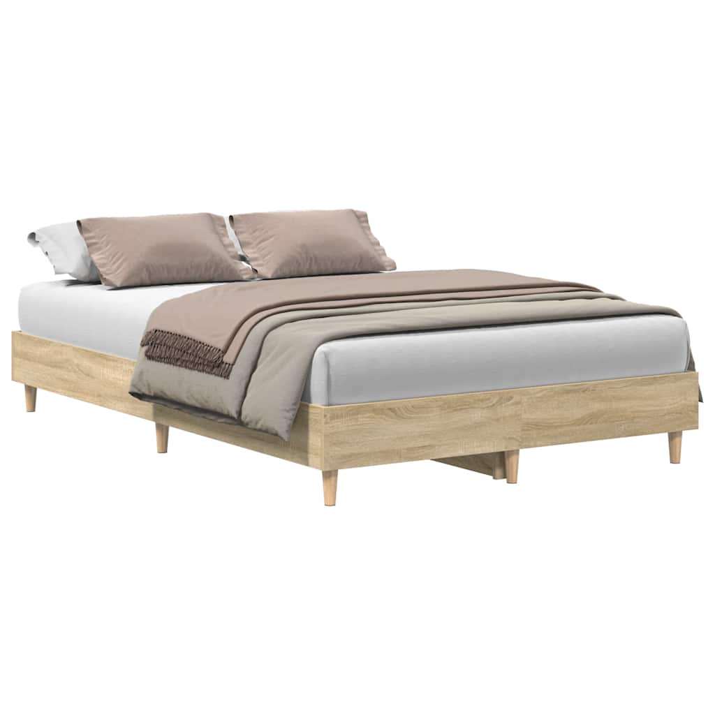 vidaXL Bettgestell ohne Matratze Sonoma-Eiche 120x200 cm Holzwerkstoff