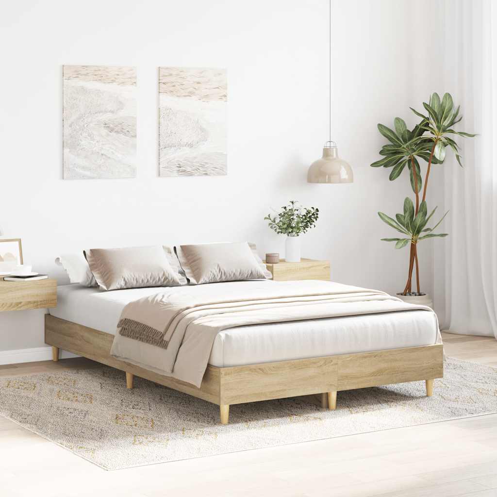 vidaXL Bettgestell ohne Matratze Sonoma-Eiche 120x200 cm Holzwerkstoff