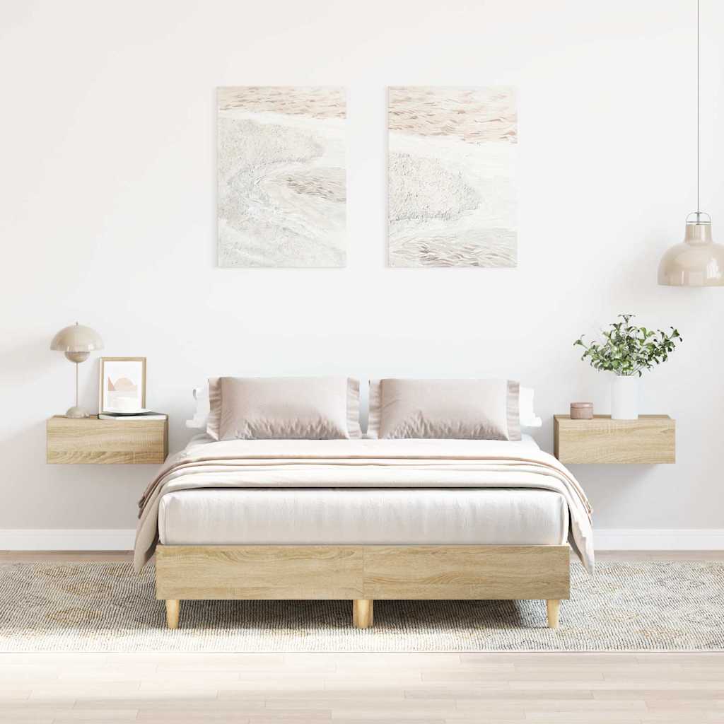 vidaXL Bettgestell ohne Matratze Sonoma-Eiche 120x200 cm Holzwerkstoff