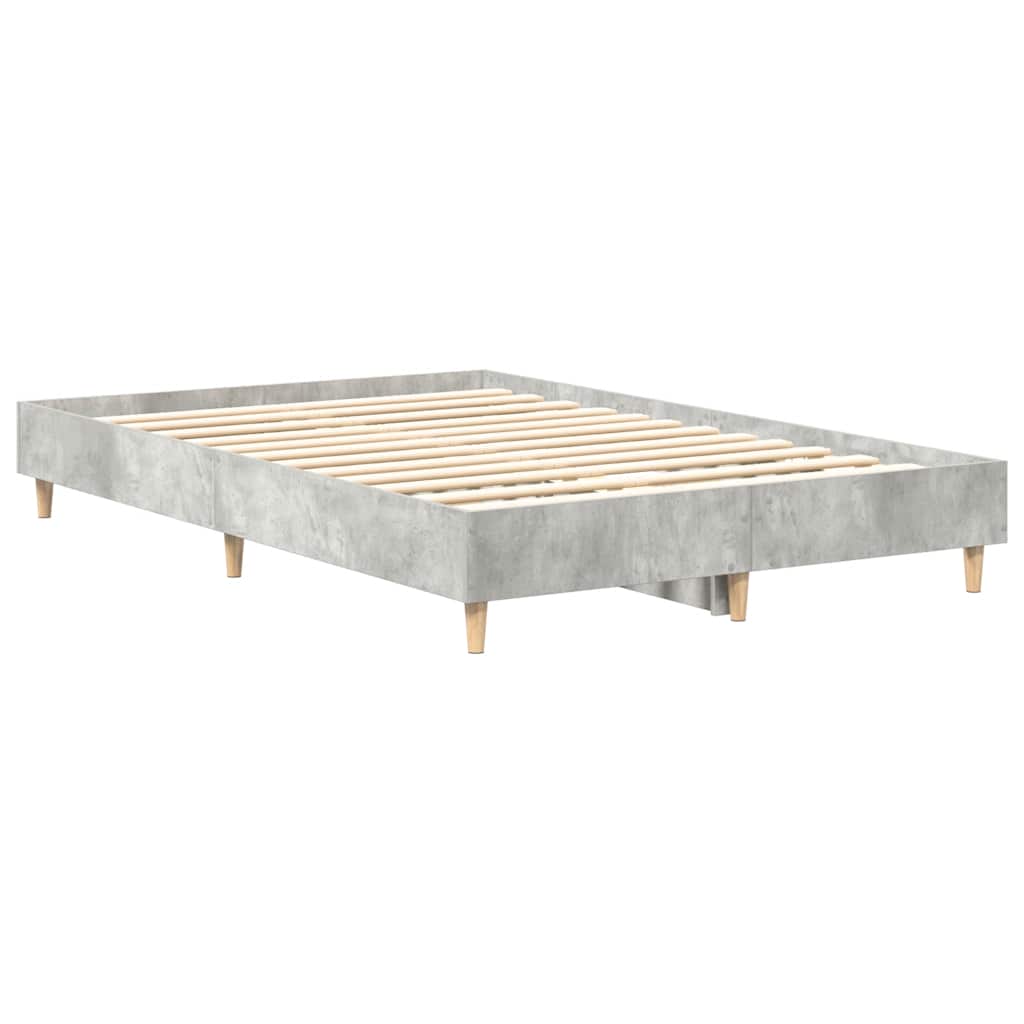 vidaXL Bettgestell ohne Matratze Betongrau 120x200 cm Holzwerkstoff