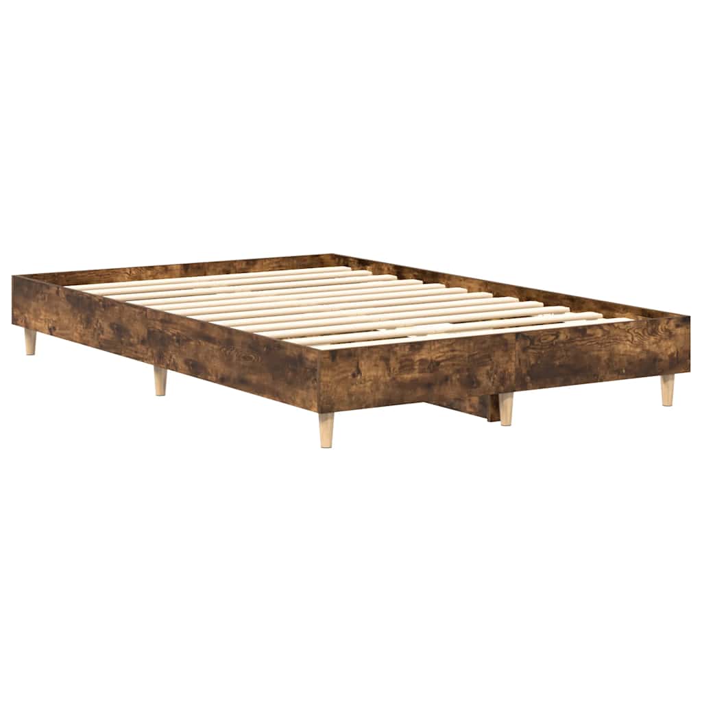 vidaXL Bettgestell ohne Matratze Räuchereiche 120x200 cm Holzwerkstoff