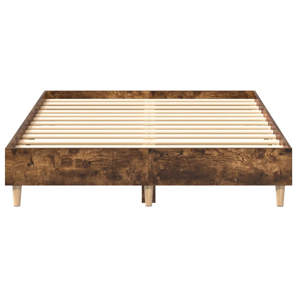 vidaXL Bettgestell ohne Matratze Räuchereiche 120x200 cm Holzwerkstoff