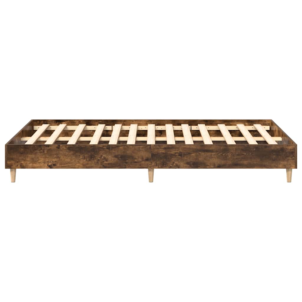 vidaXL Bettgestell ohne Matratze Räuchereiche 120x200 cm Holzwerkstoff